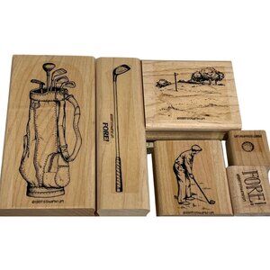Fore! Golf-Themed Rubber Stamp Set By Stampin Up! 1997